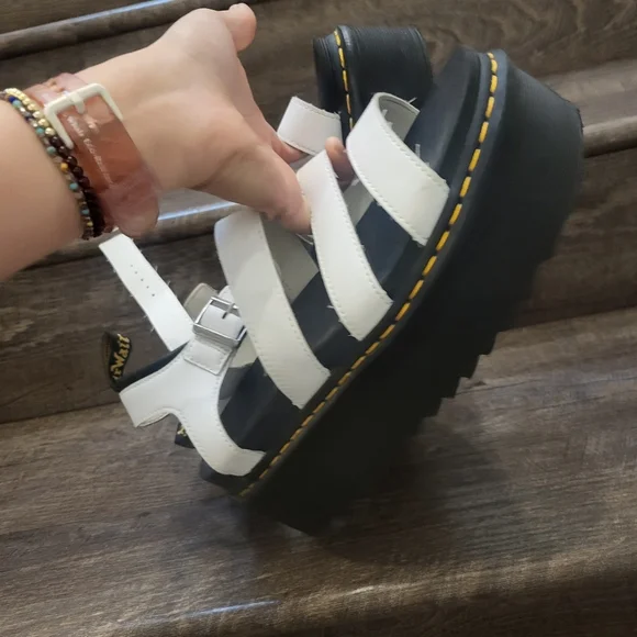 Dr.Martens Women Blaire Sandal White Hydro Leather - Picture 5 of 9